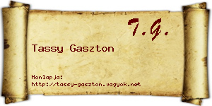 Tassy Gaszton névjegykártya